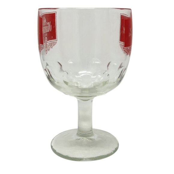 Vtg Old Milwaukee Beer Thumb Print Goblet Red Logo 16 Oz Jos. Schlitz Brewing Co - Picture 8 of 10